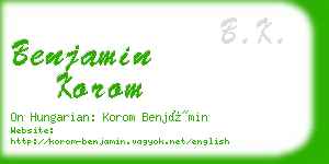 benjamin korom business card